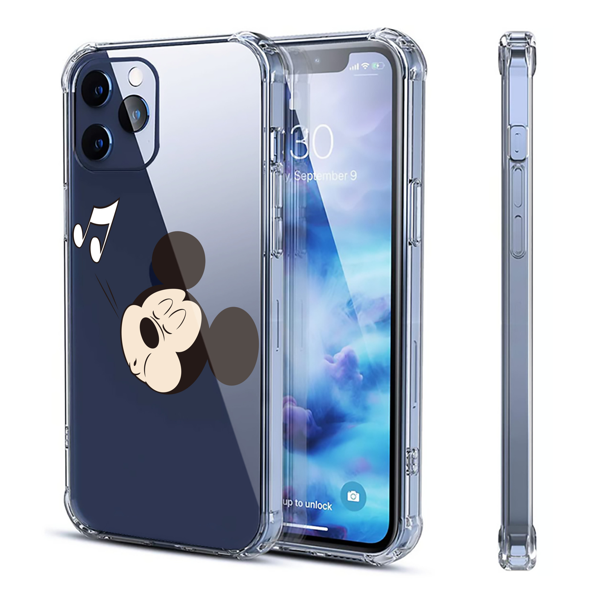 （画像用） ミッキーマウス Mickey Mouse 【iPhone 12シリーズ対応】透明スマホケース（クリアソフトケース）